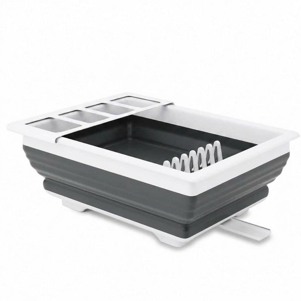 Collapsible Portable Dish Drainer with Built-In Utensil Drying Rack for Kitchen Counter, RV, and Camper price history on PriceWatchPro