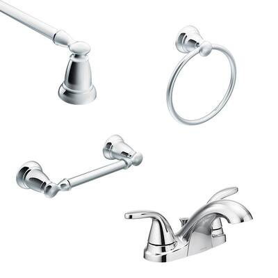 Moen Adler 2-Griff Badarmatur In Gebürstetem Nickel – 10,2 Cm Centerset, Niedriger Auslauf, Wassersparend & Fleckenresistent