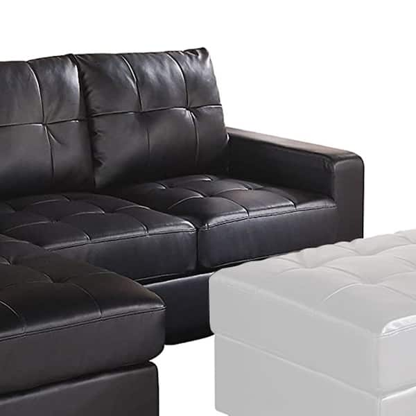 Acme lyssa sectional on sale sofa with ottoman