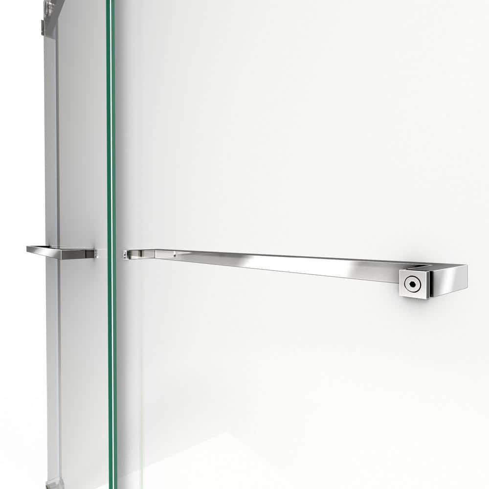 Essence Frameless Clear Glass Sliding Shower Door with Brushed Nickel Hardware