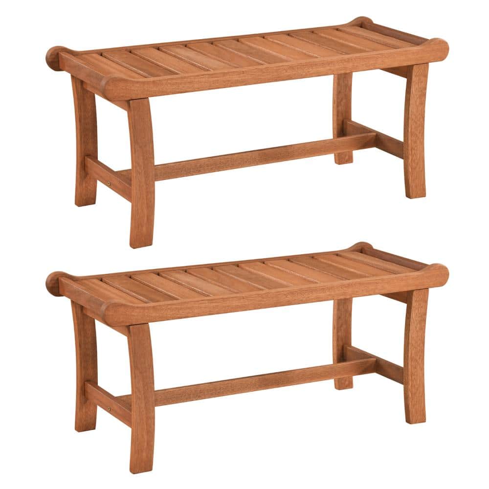 Set of 2 41.5 in. Mixed Hardwood Backless Outdoor Benches with Raised Edges price history on PriceWatchPro