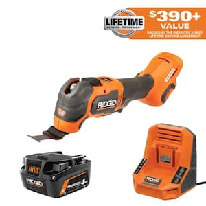 18V 4.0 Ah MAX Output Battery and Rapid Charger Kit with 18V Brushless Cordless Oscillating Multi-Tool