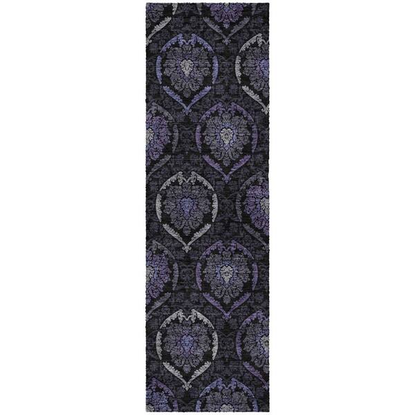 Dream Shag Premium Machine Washable Abstract ADS809 Purple 2 ft. x 7 ft. Runner Rug