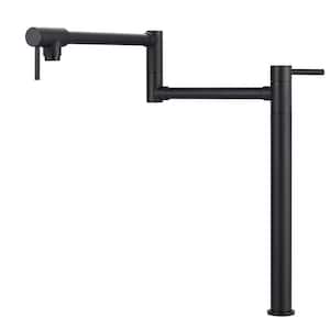 Freage Deck Mount Pot Filler Faucet with 2 Handle in Black