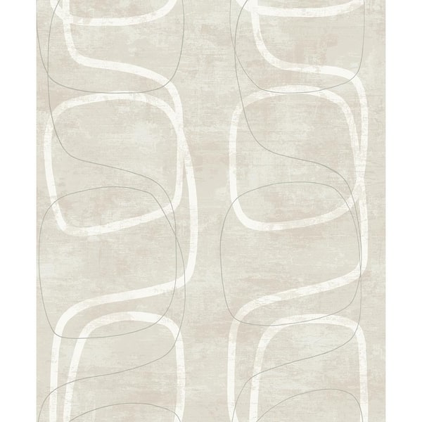 NextWall Neutral Forcella Geo Vinyl Peel and Stick Wallpaper Roll (31.35 sq. ft.)