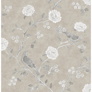 Wellesley Brown Taupe Chinoiserie Matte Non-Pasted Paper Wallpaper