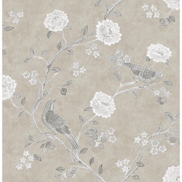 A-Street Prints Wellesley Brown Taupe Chinoiserie Matte Non-Pasted Paper Wallpaper