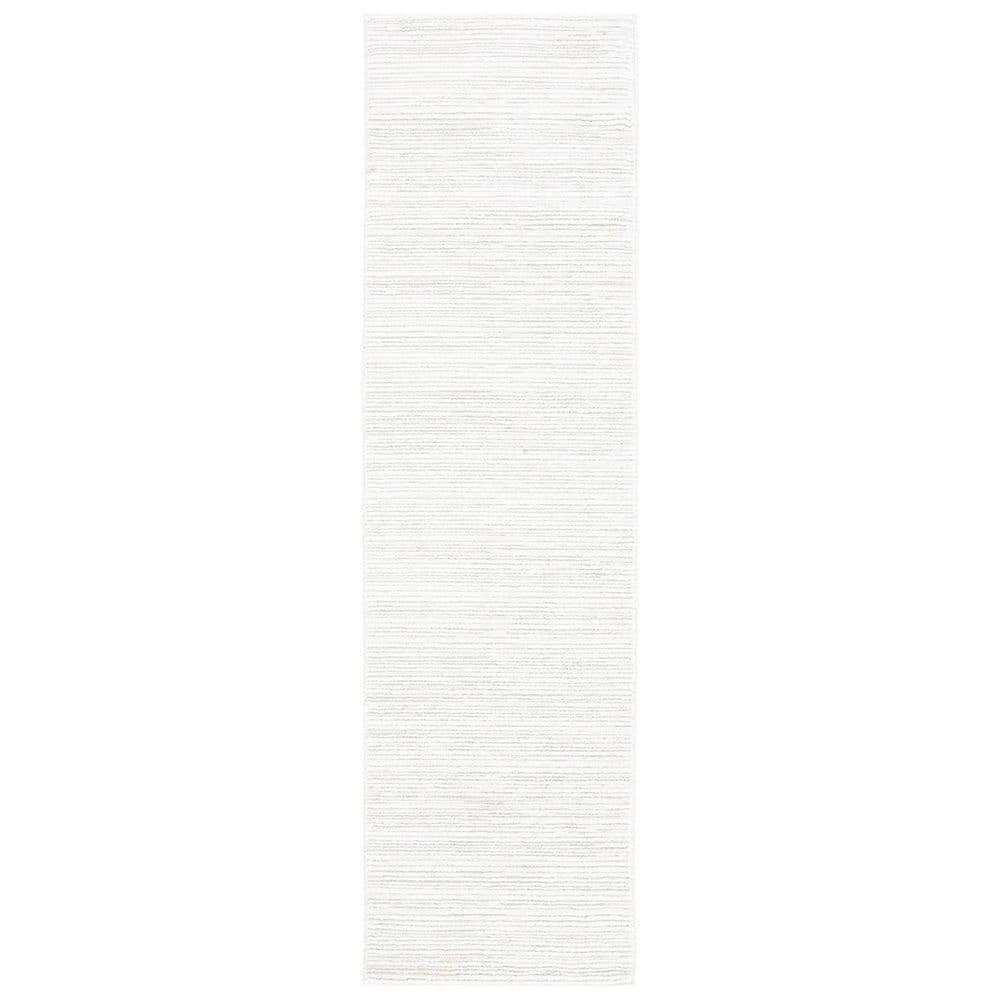 White Polypropylene 2 ft. 2 in. x 8 ft. Solid Color Indoor Runner Rug