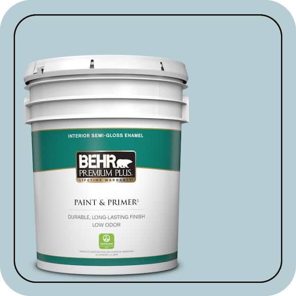 BEHR PREMIUM PLUS 5 gal. #530E-3 Sonata Semi-Gloss Enamel Low Odor Interior Paint & Primer