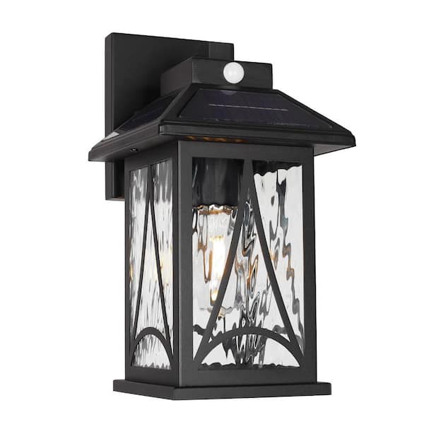 Solar Wall Lantern Garden Torch with Motion Sensor, Dusk to Dawn Waterproof Wall Lantern Fixtures