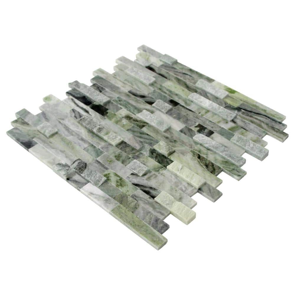 Emerald Green Natural Marble Peel and Stick Mosaic Tile