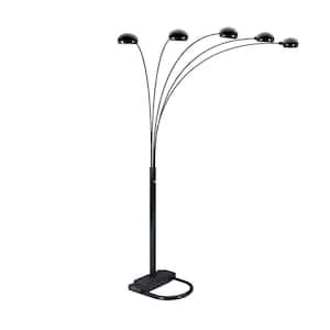 84 in. 5 Arms Arch Black Floor Lamp