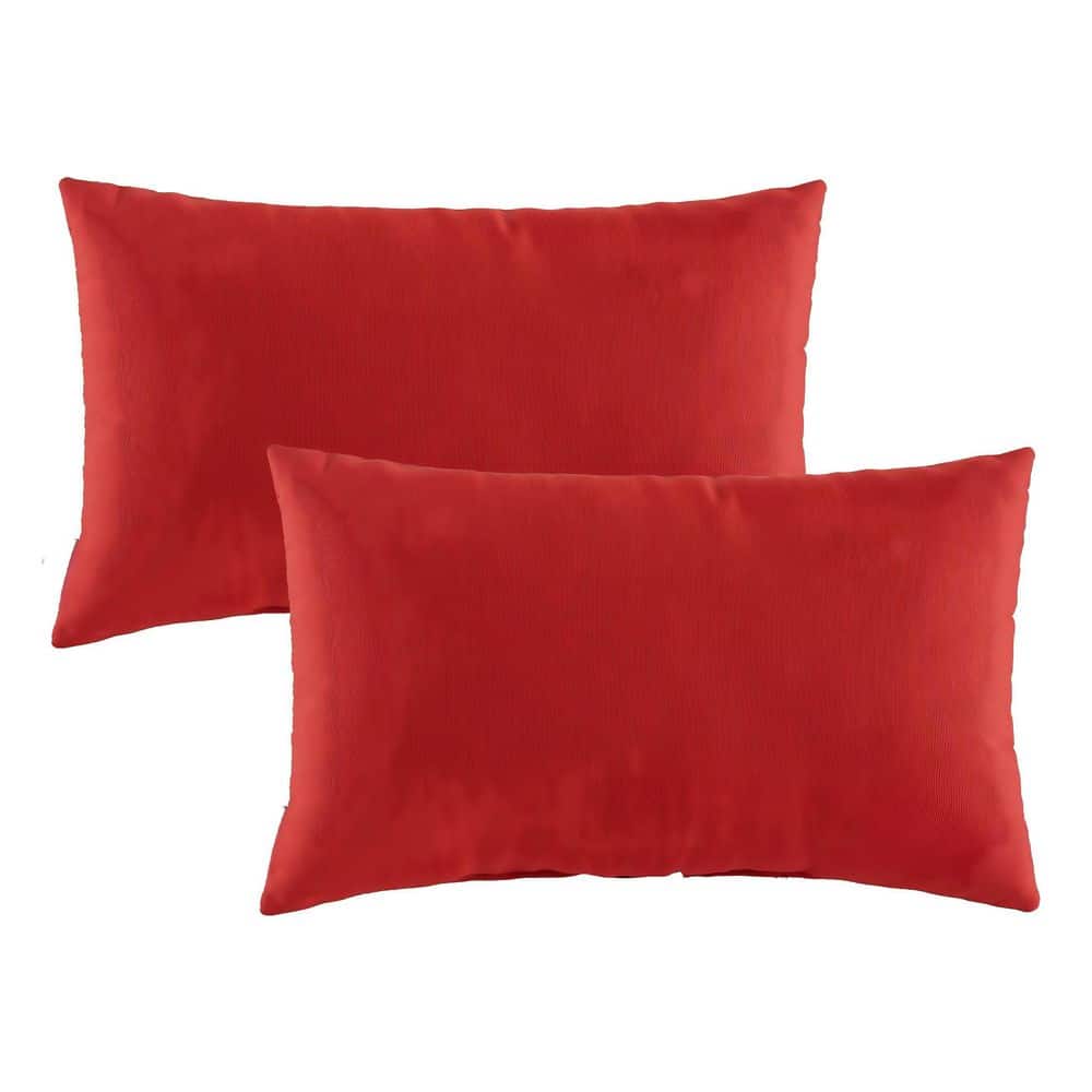12 in. x 20 in. Indoor Outdoor Lumbar Pillows, Waterproof Outdoor Pillows Set for Patio Furniture, Red (2-Pack) price history on PriceWatchPro