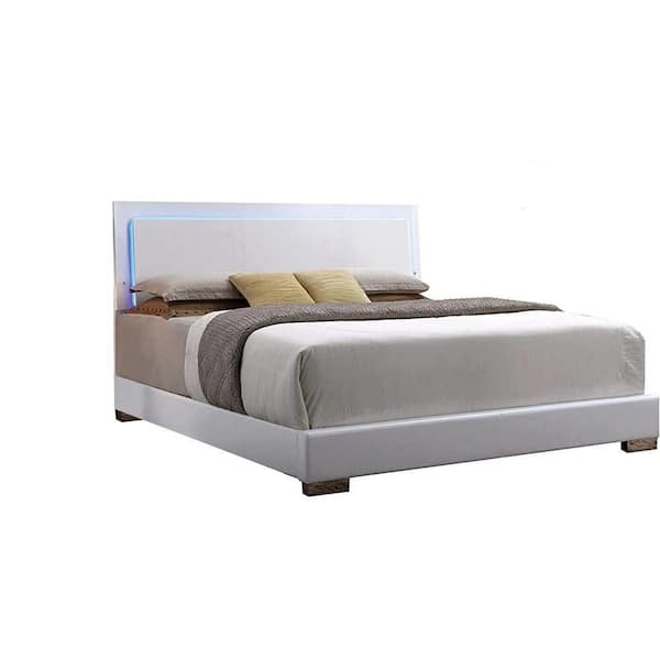 Acme Furniture Lorimar (LED) White Wood Frame Queen Platform