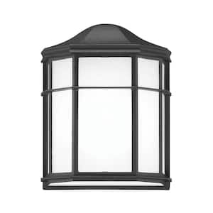 Pratt 9.5 in. Black Integrated LED Outdoor Line Voltage Wall Sconce
