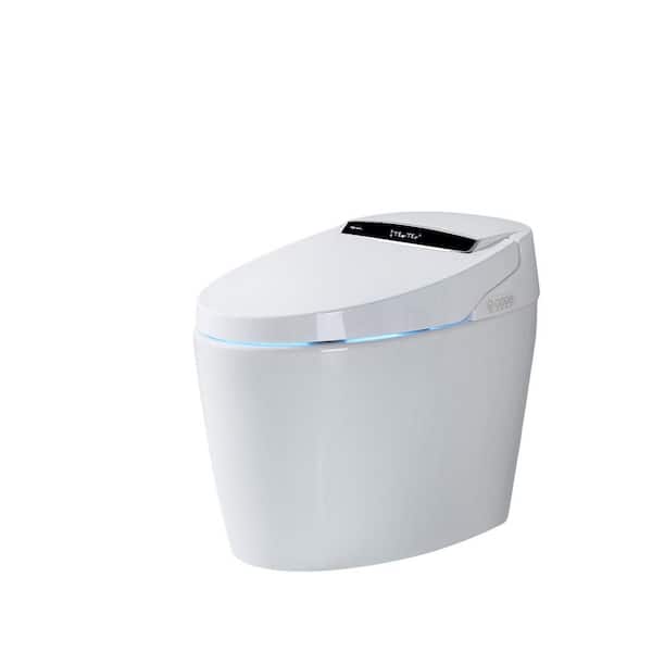 Elongated Smart Bidet Toilet 1.32 GPF in White with Auto Flush, Heated Seat, Warm Air Dryer