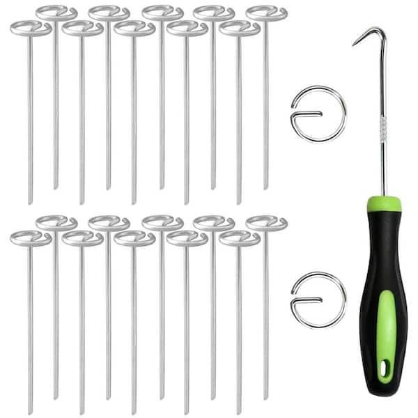 6 in. Outdoor Heavy Duty Circle Top Garden Staples 9-Gauge Galvanized Landscape Fabric Stake Ground Pins (100-Pieces)
