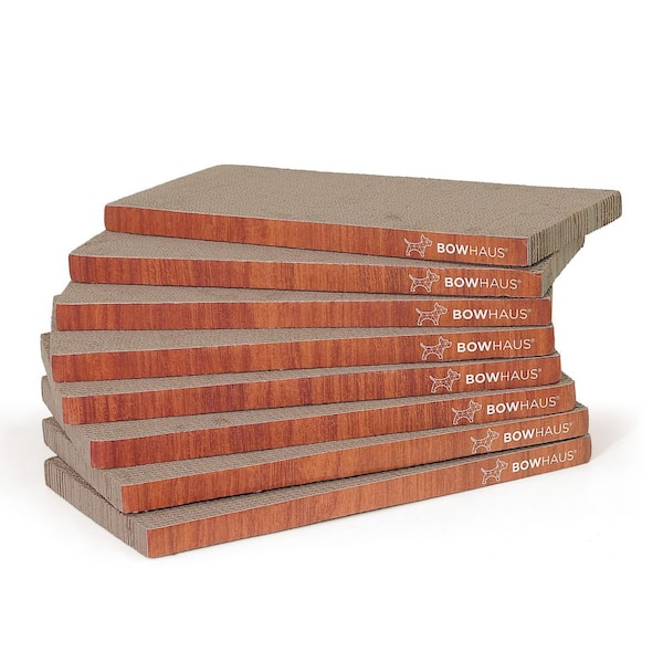 Reversible Cat Scratcher Lounger, Scratch Pad for Indoor Cats, 8 Pcs, Brown