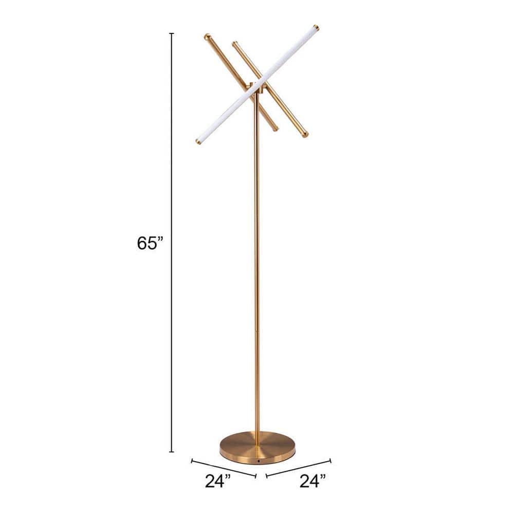 Adjustable Garza 65'' Gold and White Contemporary Floor Lamp