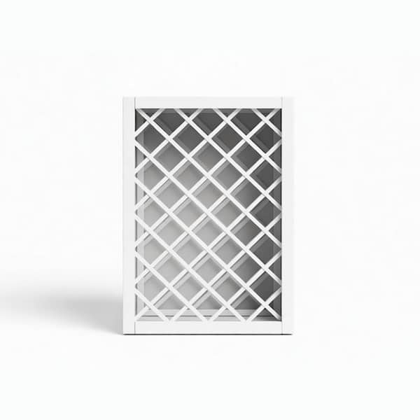 24 in. W x 13.5 in. D x 30 in. H RTA Standard Wine Grid Wall Rack in Beige Full Overlay Design