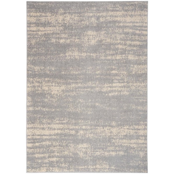 Nourison Nourison Essentials Grey Beige 5 ft. x 7 ft. Abstract Contemporary Area Rug