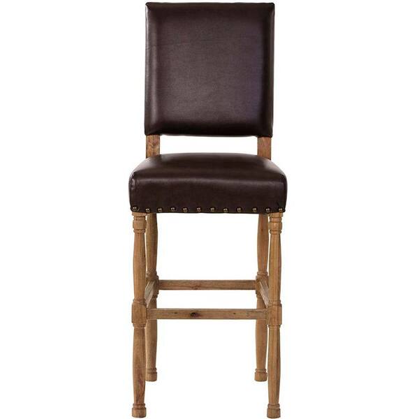 Unbranded Cane Brown Leather Bar Stool