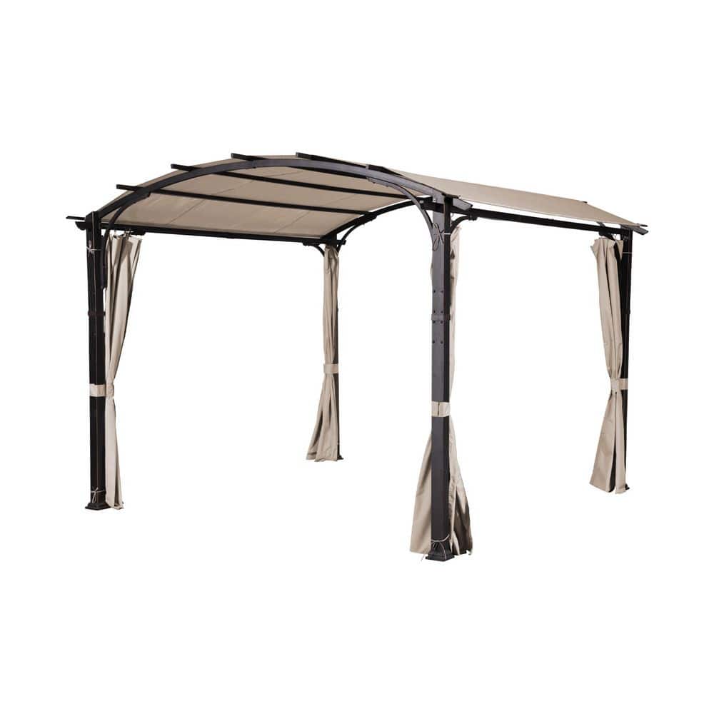 10 ft. x 10 ft. Outdoor Patio Arched Top Roof Steel Gazebo with Beige Mosquito Mesh Sidewalls price history on PriceWatchPro
