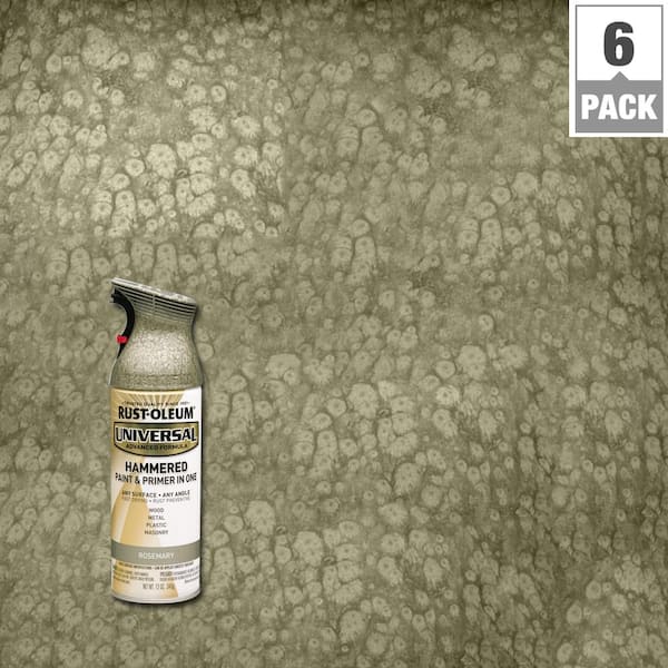 Rust Oleum Universal 12 Oz All Surface Hammered Rosemary Spray Paint And Primer In One 6 Pack 261416 The Home Depot - Rustoleum Forged Hammered Paint Colors