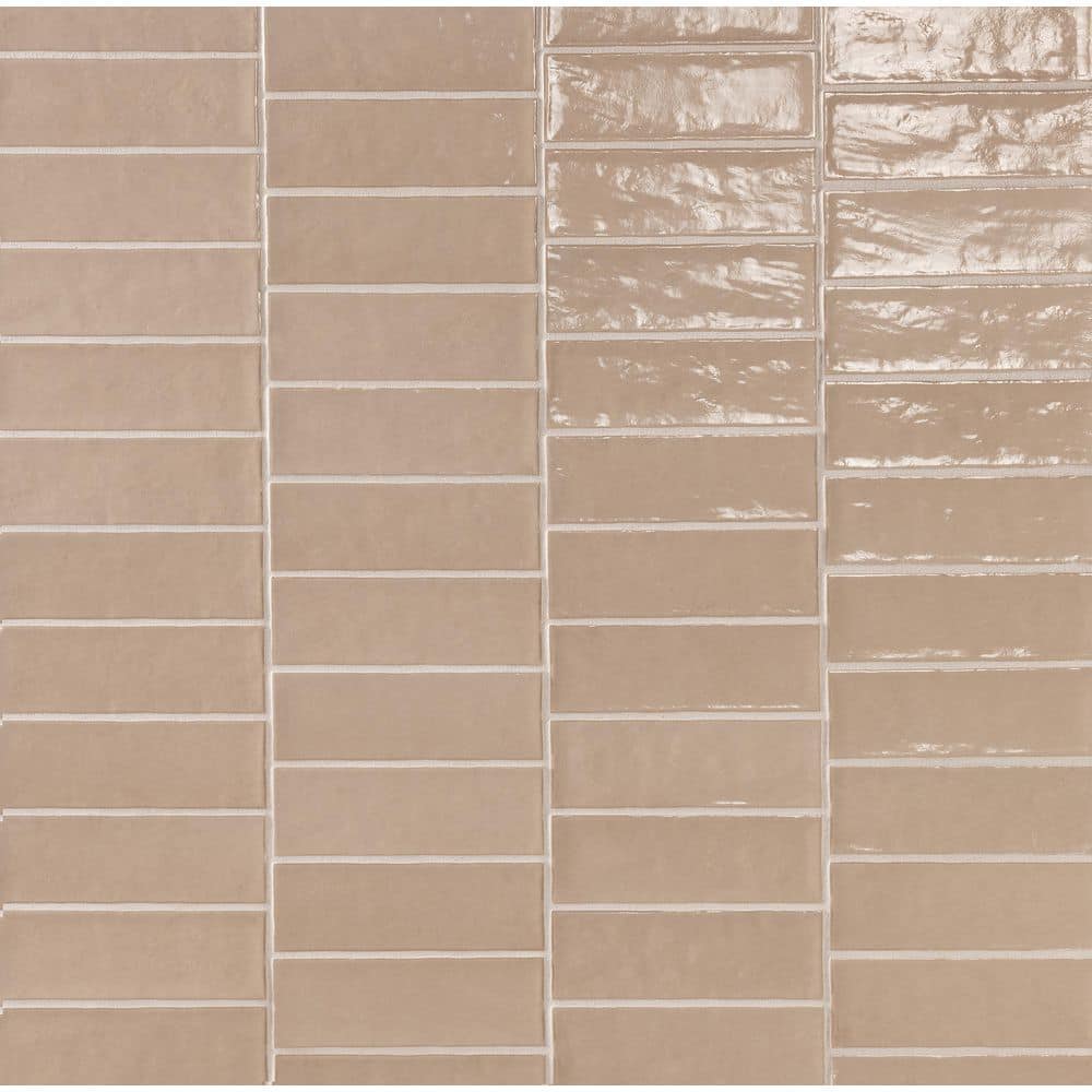 Ceramic Material Map Reviews for Bedrosians Caraco 2 in. x 6 in. Glossy Taupe Ceramic Wall ...