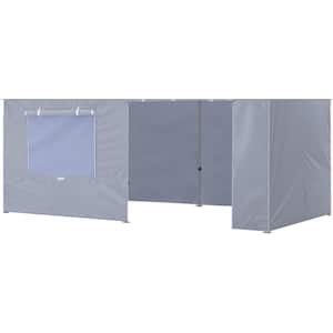 Series 10 ft. x 20 ft. Gray Pop-Up Canopy Tent with 4-Zippered Sidewalls