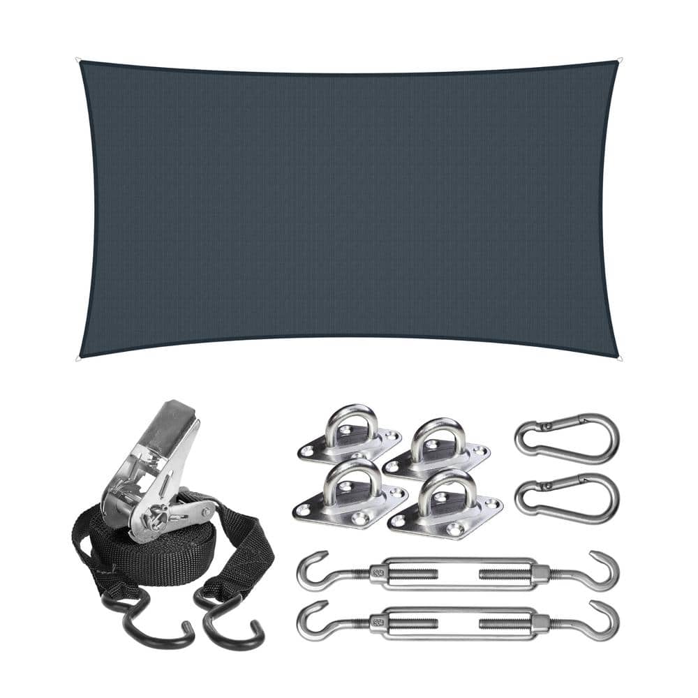 Coolaroo Slate Blue HDPE Rectangle Shade Sail Kit 16'5" x 9'11"
