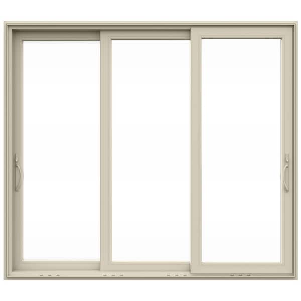 JELD-WEN V4500 Multi-Slide 105 in. x 96 in. Universal Handing Low-E Desert Sand Vinyl 3-Panel Prehung Patio Door