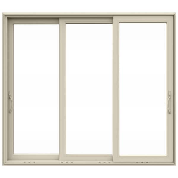 JELD-WEN V4500 Multi-Slide 105 in. x 120 in. Universal Handing Low-E Desert Sand Vinyl 3-Panel Prehung Patio Door