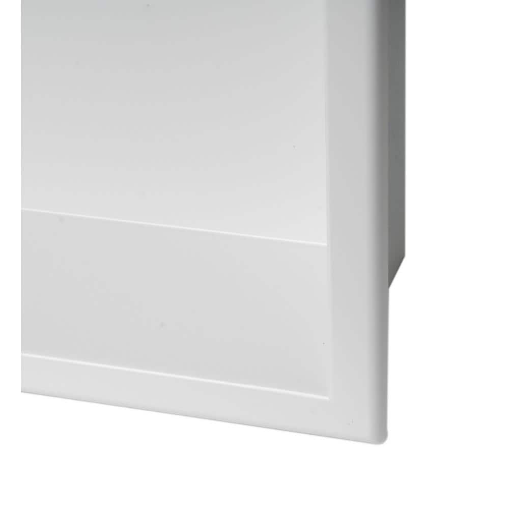 Matte White Stainless Steel 24" Horizontal Shower Shelf Niche