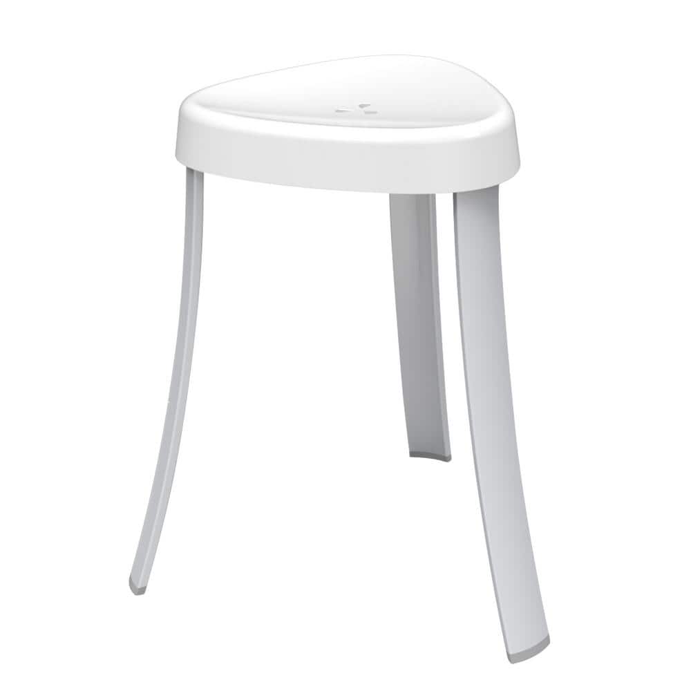 White Plastic Rustproof Spa Shower Stool