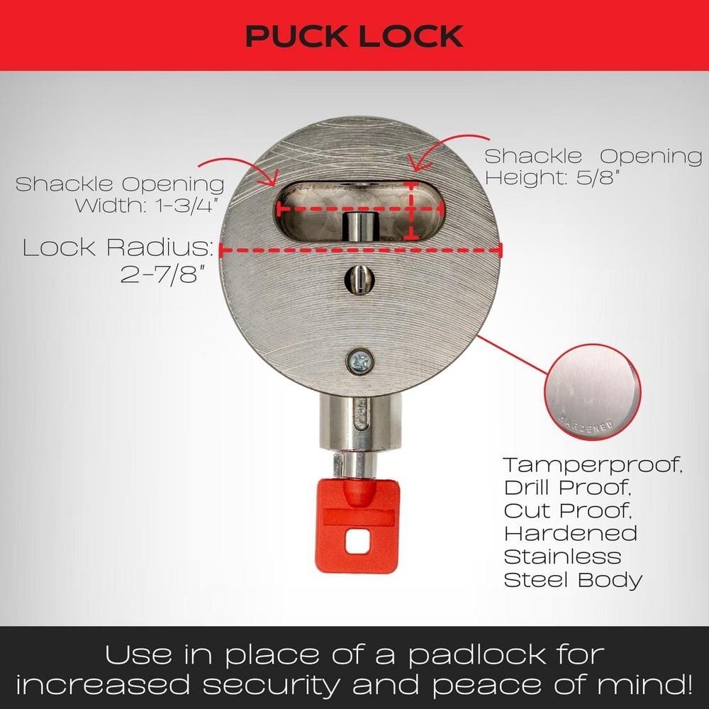 Stainless Steel Round Keyed Gate Puck Lock