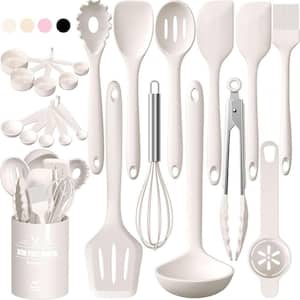 22-Piece Silicone Cooking Utensils Set, Heat Resistant Spatulas Set with Holder Cooking Set for Nonstick Cookware White