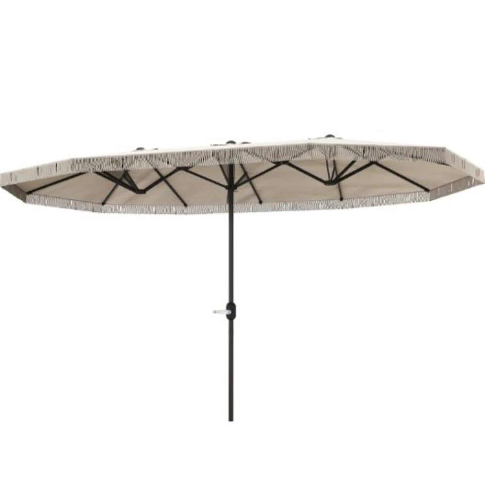 Extra Large Outdoor Umbrella,Rectangle Patio Umbrella with Fringe