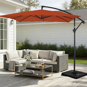 8 commercial grade patio umbrella Grand 10x10 FT Large Patio with Base, Double-Sided Outdoor Cantilever Aluminum Umbrella, Offset Umbrella with Cover for Use, Poolside, Deck, Backyard, Black : Patio, Lawn & Garden Single wind vent on top improves stability on breezy days Galtech Quad Pulley 8' x