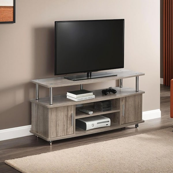 null Monterey 47 in. Sandstone Particle Board TV Stand Fits TVs Up to 50 in. with Storage Doors