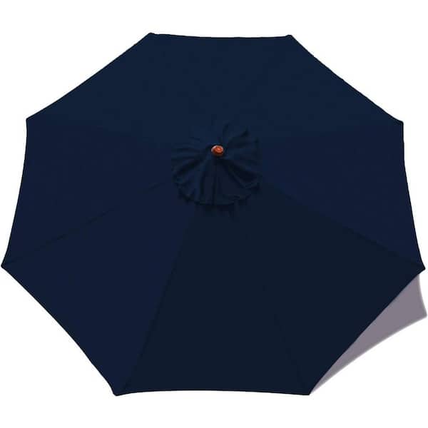 Cubilan 9 ft. Market Patio Umbrella Replacement Canopy for 8 Ribs, in Navy Blue