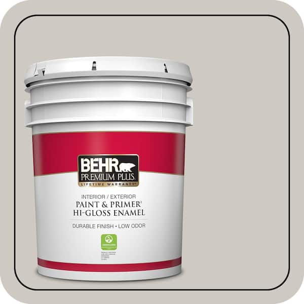 BEHR PREMIUM PLUS 5 gal. Home Decorators Collection #HDC-WR14-2 Winter Haze Hi-Gloss Enamel Interior/Exterior Paint & Primer