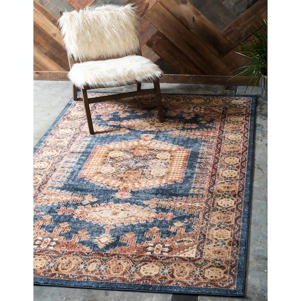 Utopia Larissa Navy Blue 5' 0 x 8' 0 Area Rug