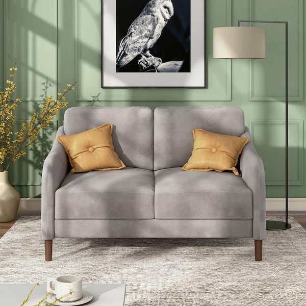 Unbranded Jack 51.5 in. Gray Velvet Seats 2 Loveseat