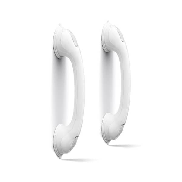 16.9 in. L ADA Compliant Grab Bars, Heavy-Duty Safety Handles for Elderly in Shower, Bath & Toilet Areas in White 2 Pack
