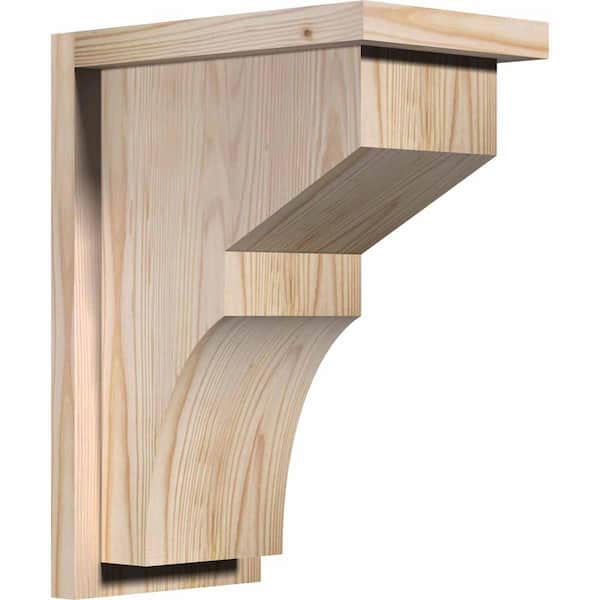 Ekena Millwork 7-1/2 in. x 12 in. x 16 in. Monterey Smooth Douglas Fir Corbel with Backplate