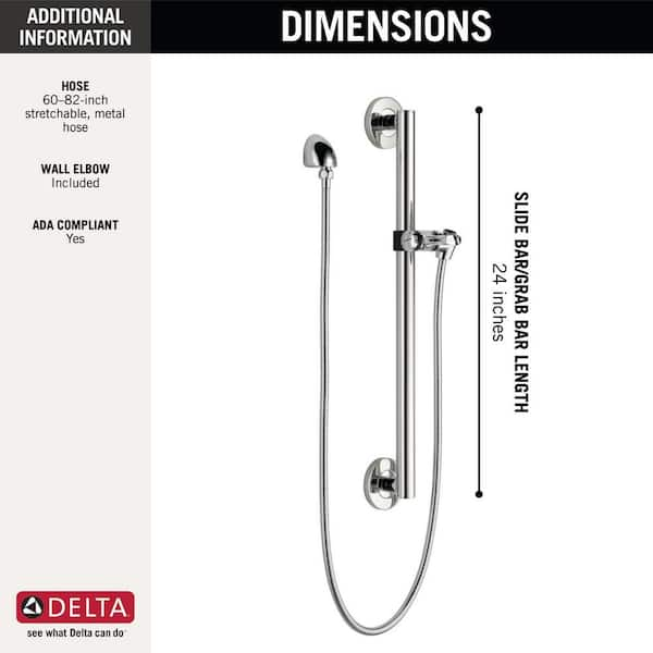 Delta 51600-SS 24 in. Adjustable Slide Bar for selling Handheld Showerheads in Stainless