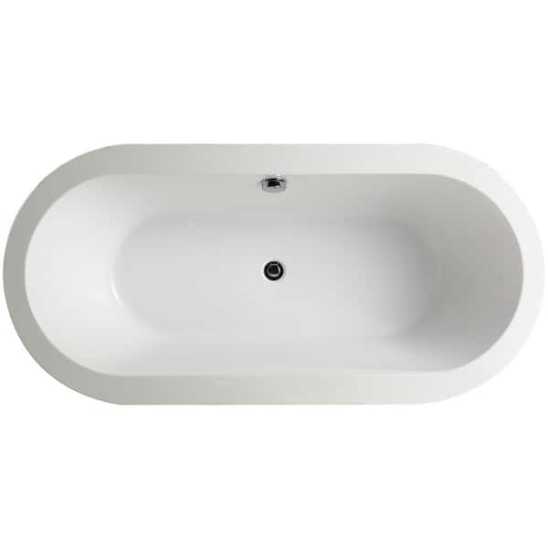 Melania 5.6 ft. Acrylic Flatbottom Non-Whirlpool Bathtub in White Melania 5.6 ft. Acrylic Flatbottom Non-Whirlpool Bathtub in White