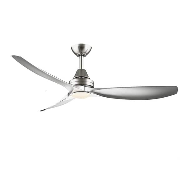 Aire A Minka Group Design Levanto 52 In Integrated Led Indoor Outdoor Brushed Nickel Ceiling Fan With Light Kit 04601 The Home Depot