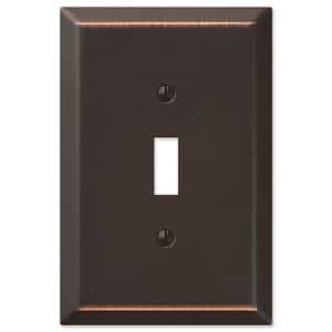 Oversized 1 Gang Toggle Steel Wall Plate - Aged Bronze